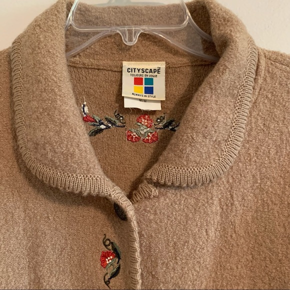 Vintage Wool Coat Twee Boucle Wool Embroidered Long Line Coat - Picture 3 of 15